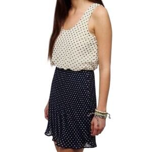Urban Outfitter’s Pins & Needles Navy Polka Dot Dress Adorable Fit & Flare